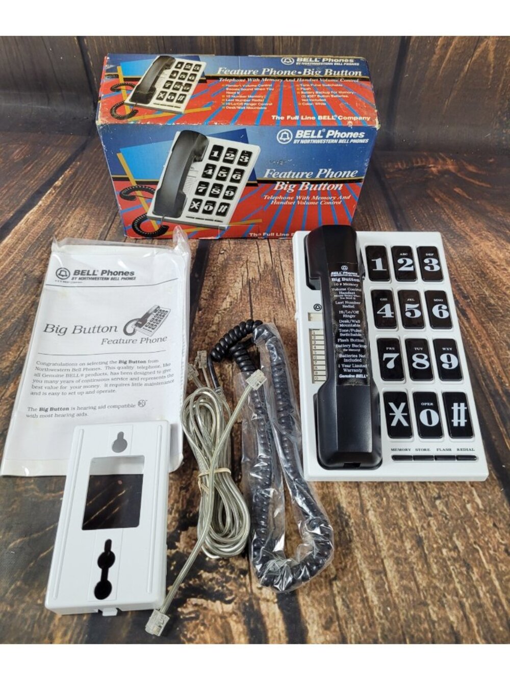 Retro 90's Vintage 1991 Northwestern Bell Feature Phone Big Button RARE Working